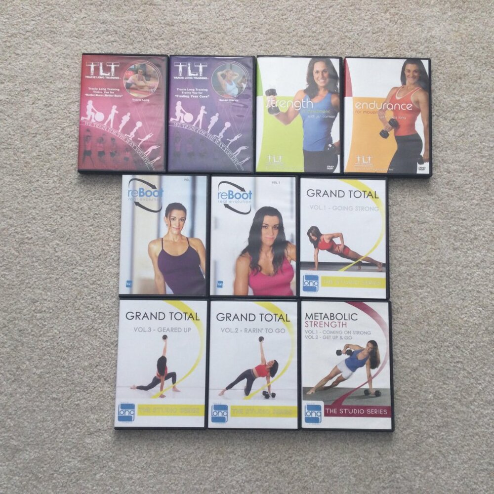 Bundle of 10 TLT reBoot Studio Series Exercise Workout Fitness Tracie Long DVDs